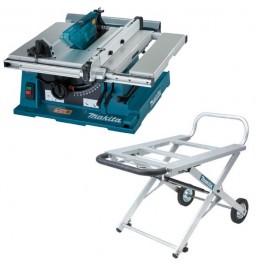 Scie sur table et à coupe d'onglet 1650 W Ø 260 mm 2704N et Chariot de Transport